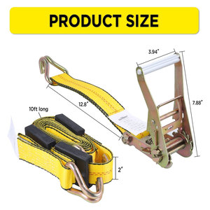 2 "X 10 'Utilisation <span class=keywords><strong>de</strong></span> voiture, camion, UTV Résistance à la rupture garantie Sangles à cliquet robustes avec blocs en caoutchouc Sangles d'arrimage <span class=keywords><strong>de</strong></span> <span class=keywords><strong>roue</strong></span> - Product Image 6