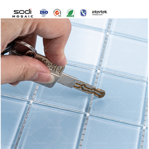 Gạch khảm thủy tinh mini hình vuông màu xanh lam, thiết kế đẹp mắt, sản xuất tại Trung Quốc, dùng trang trí tường và sàn hồ bơi - Product Image 6