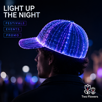 Casquette de baseball à fibres optiques LED rechargeable par USB, réglable, avec 11 modes d'éclairage pour fêtes et festivals, OEM ODM