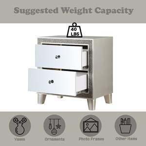 DB โต๊ะข้างเตียงสไตล์ยุโรปสมัยใหม่พร้อมกระจกและแชมเปญเฟอร์นิเจอร์ห้องนอนไม้เนื้อแข็งสำหรับใช้ในอพาร์ตเมนต์ - Product Image 3