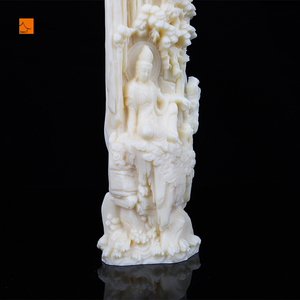 Statua di Buddha Guanyin Personalizzata in Resina Bianco Avorio Lucido, Dea della Misericordia per Decorazione Casa - Product Image 5