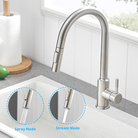 Keran Dapur Pintar Sensor Sentuh, Keran Fleksibel dengan Selang Tarik, Pemasangan di Dek, Pencampur Air Panas Dingin, Keran Dapur Pegangan Tunggal 1015