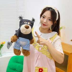 Commercio all'ingrosso carino rapina cane peluche giocattolo creativo farcito cane cucciolo morbido con cappuccio giocattolo di peluche divertente per cani bambola di peluche - Product Image 4