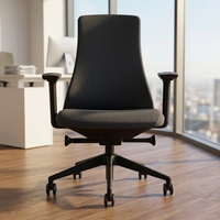 Chaise de bureau rembourrée en tissu avec hauteur réglable et verrouillage d'inclinaison, chaise de salle de conférence à dossier moyen