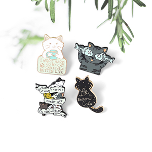 Broches de lapela com 11 estilos, broches para gatos com esmalte, broches personalizados de gato, malha de animais - Product Image 1
