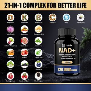 Cápsulas de NAD+ de Marca Privada OEM, Suplemento Antienvejecimiento, Aumenta la Energía y la Salud Celular, Cápsulas de NAD+ en Gomitas - Product Image 2