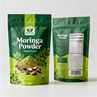 Kemasan Doypack Food Grade Custom dengan Cetak Digital, Aluminium Foil, untuk Bubuk Kayu Manis, Kunyit, dan Moringa