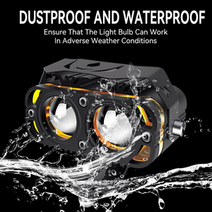 Faro LED de 2 lentes y 4000LM, luz estroboscópica de trabajo, bombilla antiniebla, cuatro modos, focos para motocicleta, coche, camión, SUV, reequipamiento/actualización - Product Image 2