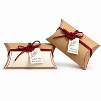 Boîte cadeau personnalisée en papier kraft avec ruban et fleur de rose, boîte d'emballage artisanale pour bonbons de mariage, ensemble avec étiquettes de remerciement