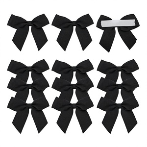 Rubans en satin écologiques colorés personnalisés, nœuds en ruban uni noir double face tissé, accessoires pour cheveux, largeur 1 pouce, pour travaux manuels - Product Image 3