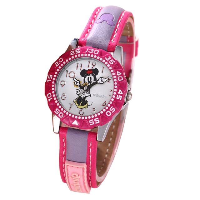 BOMAXE 9922 Fashion Style Analog Quartz Alloy Material PU Leather Cartoon Charater Watch for Kids