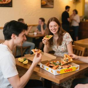 Boîte à pizza pour restauration rapide de <span class=keywords><strong>6</strong></span>, 10, 12, 14, <span class=keywords><strong>15</strong></span>, 16, 18, 24 <span class=keywords><strong>pouces</strong></span>, boîte à pizza personnalisée, fourniture d'usine, boîte <span class=keywords><strong>en</strong></span> carton ondulé - Product Image 6