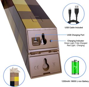 โคมไฟติดผนังแบบชาร์จไฟได้ <span class=keywords><strong>Brownstone</strong></span> Pixels Torch USB ขนาด 11 นิ้ว โคมไฟกลางคืน โคมไฟหัวเตียง สำหรับห้องนอนเด็ก ห้องนั่งเล่น ห้องเล่นเกม - Product Image 5