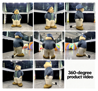 Décoration géante gonflable personnalisée en forme d'ours brun, ours en peluche de 12 pieds, mascotte publicitaire gonflable de qualité commerciale