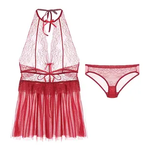 Vêtements de nuit pour femmes, cadeau de saint-valentin, robe sexy vintage à la mode, robe avec tongs pour dames