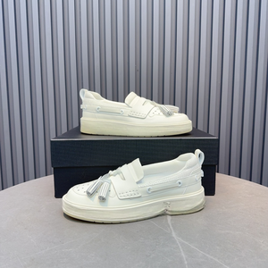 Men Orange White Bone Decor Leather Loafer Thick Sole Platform Casual Daily Street Walking Fashion Versatile Slip On Amiring - Product Image 6