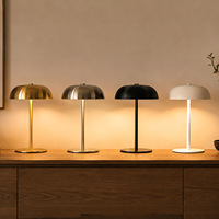 Lampe de bureau LED en forme de champignon en fer, rechargeable USB 5V, à commande tactile, intensité réglable, veilleuse minimaliste pour chambre