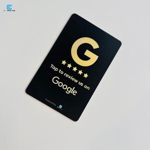 Cartes de commentaires en PVC de haute qualité personnalisables <span class=keywords><strong>Google</strong></span> Reviews cartes de visite Mini Tag NFC Communication pour l'adhésion à l'hôtel - Product Image 1