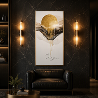 Décoration Murale Hôtelière et Résidentielle en Gros : Impressions Abstraites de Paysages, Scènes de Montagnes Dorées, Peintures Contemporaines en Porcelaine Cristalline