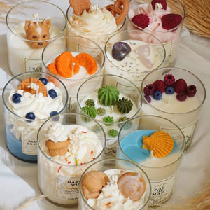 เทียนหอมขี้ผึ้งเจลลี่สดทำด้วยมือเทียนทะเลขี้ผึ้งถั่วเหลืองสีฟ้าเทียนโลโก้ที่กำหนดเองของขวัญตกแต่งบ้านสำหรับวันครบรอบวันหยุดคริสต์มาส - Product Image 6