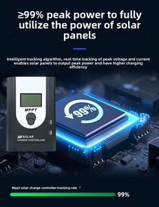 Bán buôn LCD hiển thị kép <span class=keywords><strong>USB</strong></span> <span class=keywords><strong>5V</strong></span> Đầu Ra 10a-60a MPPT tự động 12/24 Volt năng lượng mặt trời charge <span class=keywords><strong>controller</strong></span> cho đèn RV năng lượng mặt trời nhà hệ thống - Product Image 3