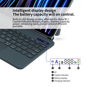 <span class=keywords><strong>IPad</strong></span> <span class=keywords><strong>Air</strong></span> de 2e génération <span class=keywords><strong>Clavier</strong></span> intelligent Trackpad de 11 pouces Nouveau <span class=keywords><strong>clavier</strong></span> magique en cuir magnétique BT sans fil pour <span class=keywords><strong>iPad</strong></span> de 4e génération - Product Image 3