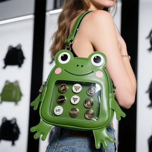 De bang thấp moq tùy chỉnh chất lượng cao DIY unisex hoàn toàn cá nhân thiết kế da rõ ràng Crossbody ếch ITA Túi ba lô - Product Image 1