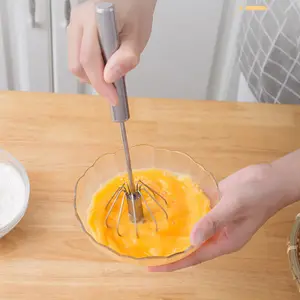 Manual Push-Type Stainless Steel Egg Whisk