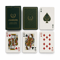Cartes à jouer promotionnelles personnalisées pour salon professionnel de l'économie circulaire, jeu de cartes en papier 310 g/m² à âme bleue avec boîte à rabat en feuille d'argent gaufrée