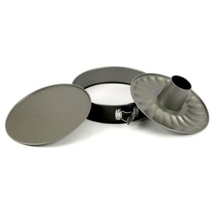 Moule à donuts en acier inoxydable antiadhésif Happy Hour 26 cm avec bande d'ouverture et 2 bases, pour utilisation au four - Product Image 2