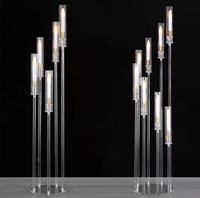Support de bougie en acrylique transparent haut de gamme pour centre de table de mariage et décoration de table de fête