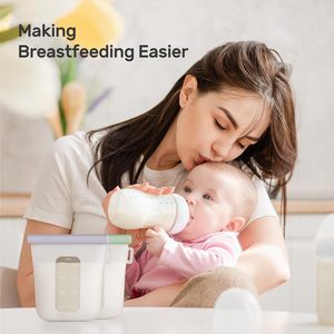 Contenedor de Leche Materna Personalizado, Libre de BPA, Reutilizable, Plegable, Ecológico, Portátil, de Silicona de Grado Alimenticio y Tritán, para Bebés de 0 a 12 Meses - Product Image 5