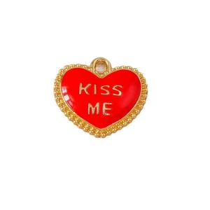 Weny, 10 piezas por paquete, nuevo accesorio en forma de corazón, colgante de pulsera romántico <span class=keywords><strong>KISSME</strong></span> con forma de corazón - Product Image 5