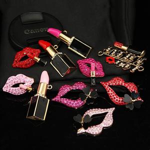 Chique Lipstick Sexy Lip Simulatie Merktas Parfumfles Hart Telefoonhoesje Charm DIY Crafts Deco Accessoires - Product Image 1