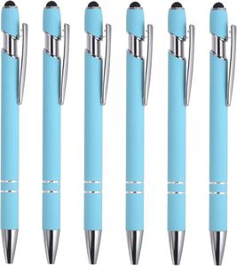 2 in 1 Stylus Touch Screen Click <b>Ballpoint</b> <b>Pen</b>, Soft Rubber Matte Grip Retractable Advertising Signature <b>Pen</b> Custom Logo - Product Image 4