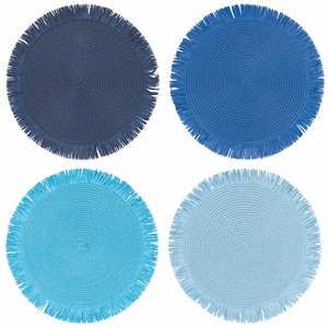 FRINGED <b>PAPER</b> PLACEMAT SHADES OF OCEAN 4ASS - Product Image 1