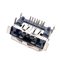 Connecteur femelle SATA Soulin 7 broches, prise 90 degrés DIP avec contact en laiton et bords droits pour application sur circuit imprimé