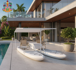 Plataforma Flotante <span class=keywords><strong>Inflable</strong></span> Tipo Catamarán, Doble <span class=keywords><strong>Tabla</strong></span> de SUP <span class=keywords><strong>con</strong></span> Toldo, Mesa y Asientos - Product Image 6