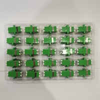Coupleur de fibre optique ZHEFAN LC APC Duplex Vert, Adaptateur à bride optique à faible perte d'insertion, Connecteur à manchon céramique pour FTTH