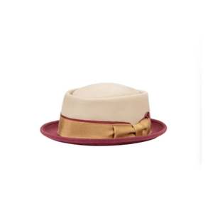 CL92202 Vente en gros usine Nouvelle mode Chapeau haut de forme unisexe bicolore en feutre 100% laine avec bord rehaussé et motif gaufré, toutes saisons - Product Image 3
