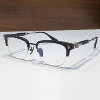 Gafas Ópticas de Diseño de Alta Calidad para Hombre y Mujer, Estilo Punk EVAGILIST TALLA 53-20, Monturas de Gafas de Acetato y Titanio de Lujo para Negocios