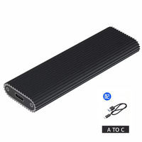 Boîtier SSD mobile en aluminium double protocole USB 3.1 Type-C vers M.2 NVMe/NGFF PCIe SATA