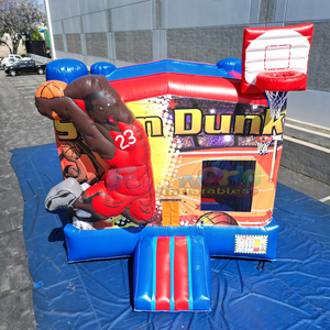 Commercial grade kids party <b>bouncer</b> castle slam dunk bounce house 3D <b>inflatable</b> basketball jumper - Product Image 2