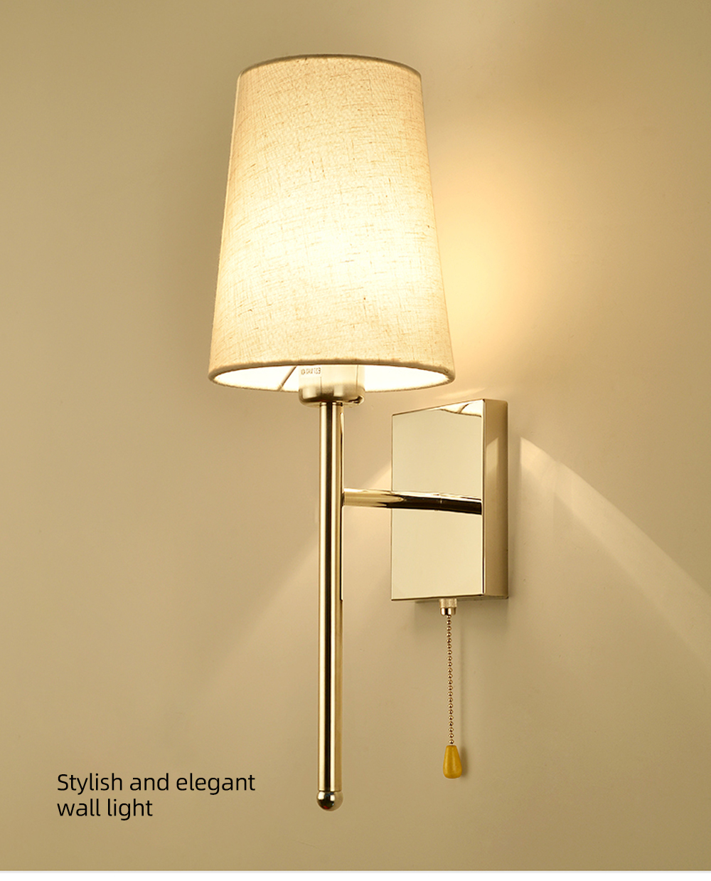 Modern wall light E27 Indoor Home bedroom nordic bedside gold sconce lighting fixture Hotel led Fabric Wall lamps