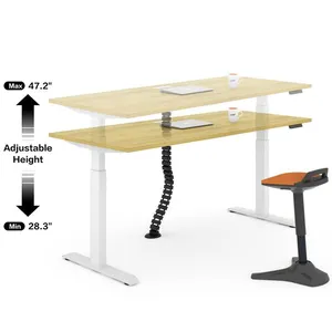 인체공학적 전자 높이 조절 가능한 기본 다리 조립 테이블 서서 책상 앉기