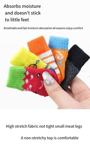 Vendita calda all'ingrosso scarpe di <span class=keywords><strong>gatto</strong></span> carino e calzini con Logo personalizzato moda antiscivolo morbido per cani natale calzini per animali domestici - Product Image 3