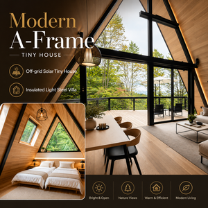 Casa Mobile di Lusso Certificata CE, Casa Modulare Moderna, <span class=keywords><strong>Bungalow</strong></span> con Design Prefabbricato in Vetro Triangolare - Product Image 4