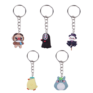 Factory Wholesale Cute 2D Plastic Key Chains Custom Cartoon Key Rings with UV Printing Gift Idea