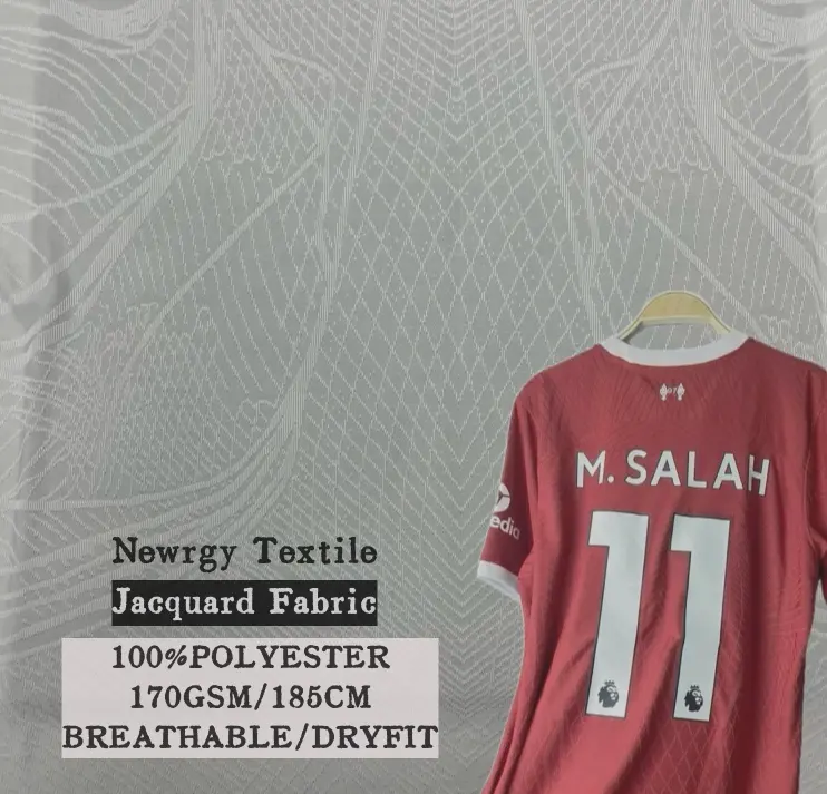 Ropa deportiva Tops sublimación 100% poliéster Liverpool Jersey Jacquard Coolpass tejido de malla absorbente textil Dry Fit tela