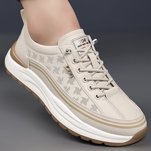 Zapatillas Deportivas para Hombre, Transpirables, Antideslizantes, Diseño con Cordones, para Todas las Temporadas, Color Blanco - Product Image 4